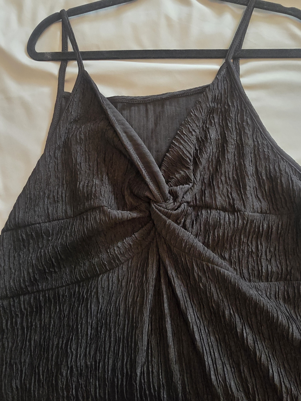 SHEIN Black Twist-Front Strap Spaghetti Dress